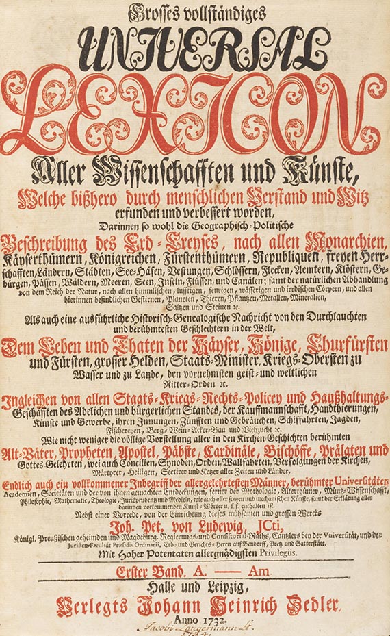 Johann Heinrich Zedler - Universal Lexicon - Weitere Abbildung