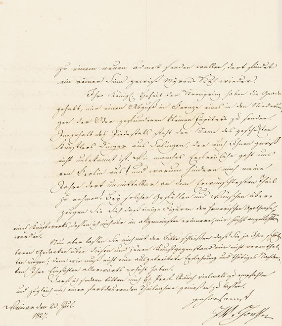 Johann Wolfgang von Goethe - Brief von Schreiberhand an P. C. W. Beuth.  4 S. Mit Kuvert (G 68)