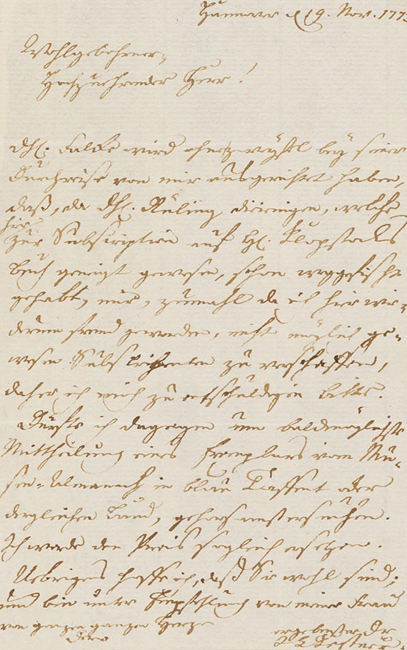 J. C. Kestner - A 21: Brief an Boie, 1 S.