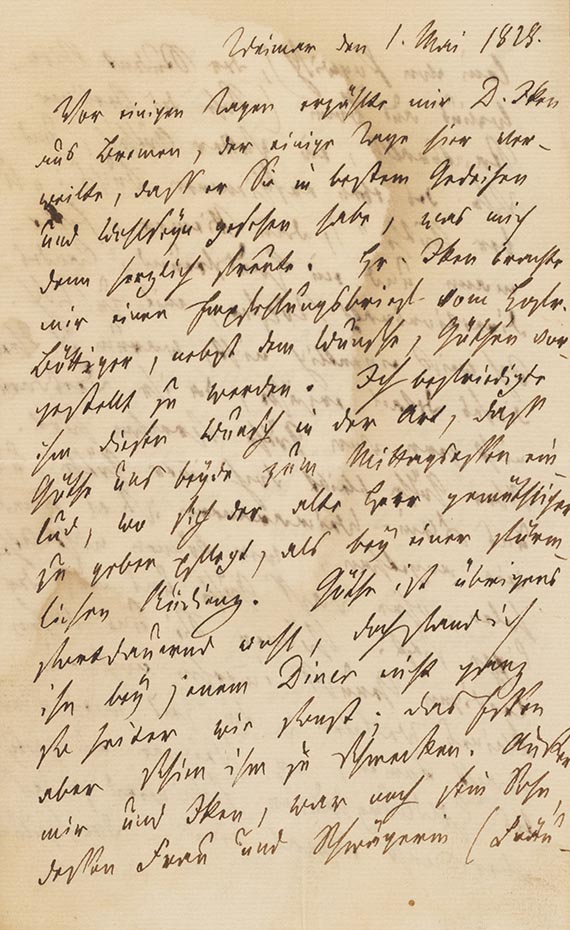 Heinrich Karl Friedrich Peucer - A 27: Brief, u. a. über Goethe, 4 S.
