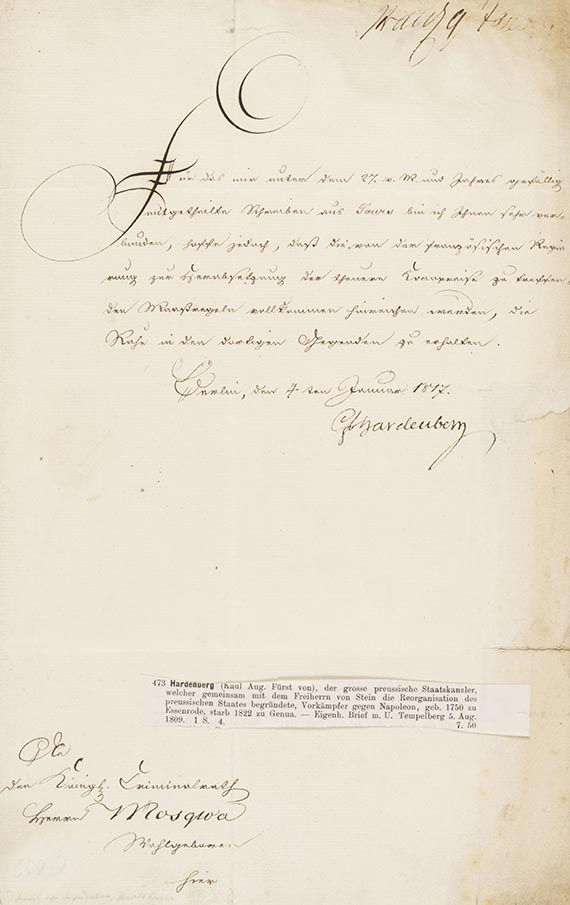 K. A. von Hardenberg - A 29: Brief an F. W. Mosqua