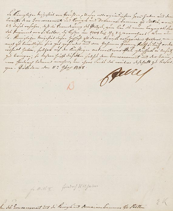  Friedrich Wilhelm II. - A 30: Brief, 1 S.