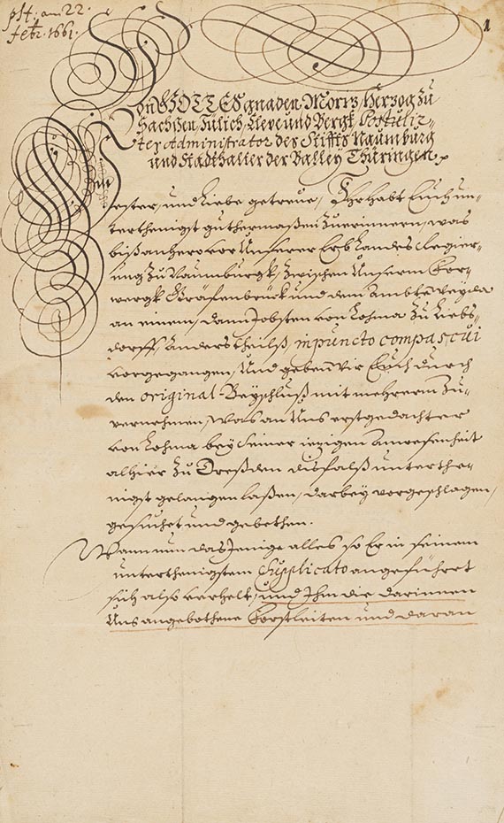  Moritz von Sachsen-Zeitz - A 37: Brief, 2 S.