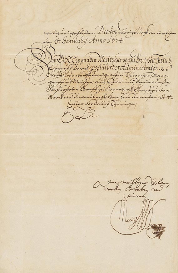  Moritz von Sachsen-Zeitz - A 38: Brief, 2 S.