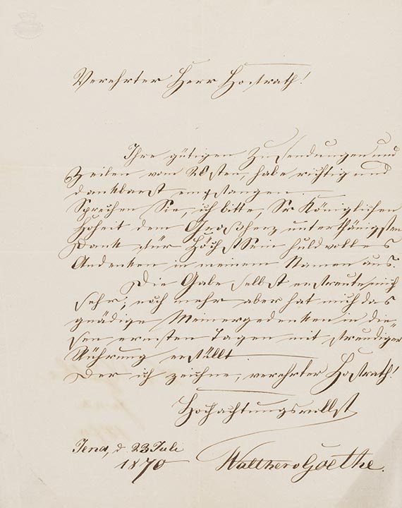 Walther von Goethe - A 40: Brief, 1 S.