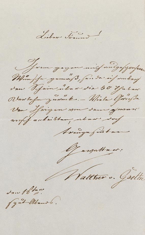 Walther von Goethe - A 41: Brief, 1 S.