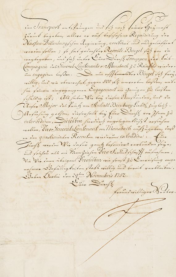  Friedrich der Große - A 42: Brief, 2 S.