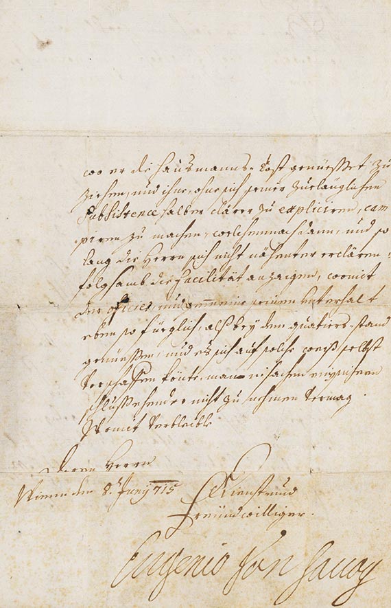 Eugen von Savoyen - A 47: Brief, 3 S.