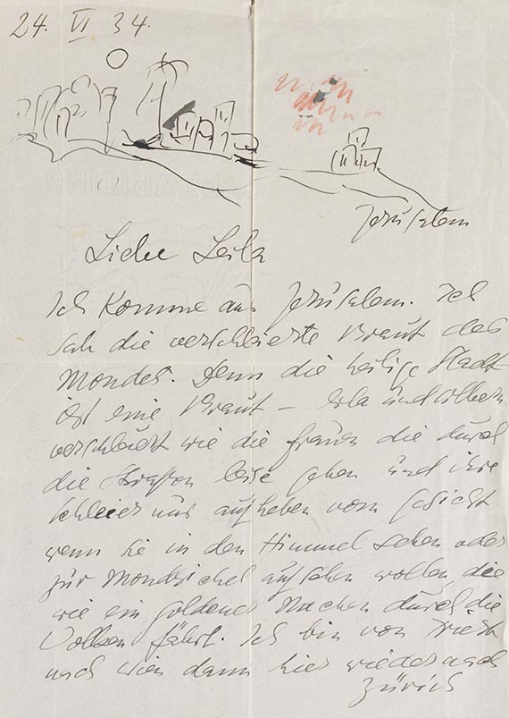 Else Lasker-Schüler - 6 eigh. Brief an Lucy von Goldschmidt-Rothschild - Hebräische Balladen - Weitere Abbildung