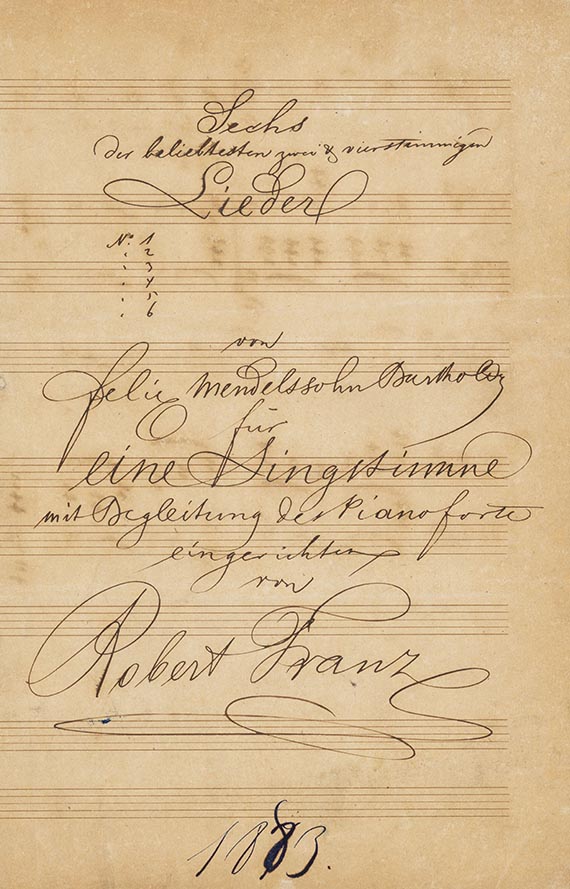 Robert Franz - Eigh. Musik-Manuskript