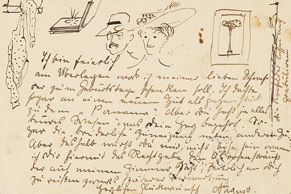   - Eigh. Postkarte mit kl. Zeichnungen