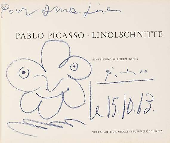 Pablo Picasso - Linolschnitte. Mit Widmung u. Zeichnung von Picasso - Weitere Abbildung