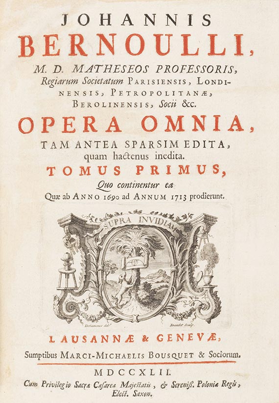 Johann Bernoulli - Opera omina. 4 Bände