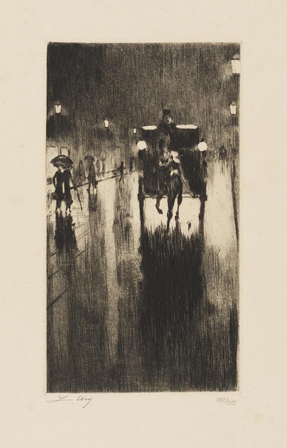 Lesser Ury - Berliner Impressionen. Sieben Radierungen. Ex. XXII (von 30) auf Japan