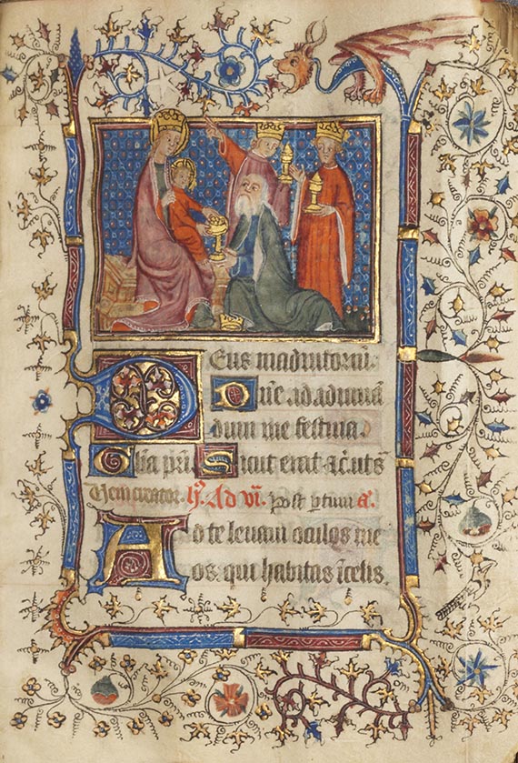  Manuskripte - Stundenbuch auf Pergament. Bretagne um 1410